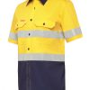 Y07735 Hard Yakka Koolgear Ventilated Hi Vis SS Shirt with Tape Yellow Navy Front