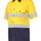 Y07735 Hard Yakka Koolgear Ventilated Hi Vis SS Shirt with Tape Yellow Navy Front