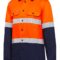 Y07940 Hard Yakka 2 Tone Taped Vented LS Shirt Orange Navy Front