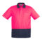 ZH231 Syzmik Hi Vis Basic Spliced Short Sleeve Polo Pink Navy front
