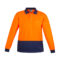 ZH232 Hi Vis Basic Spliced Long Sleeve Polo Orange Navy