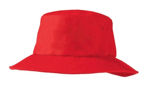 p 1124 Poly Viscoe Bucket Hat Red
