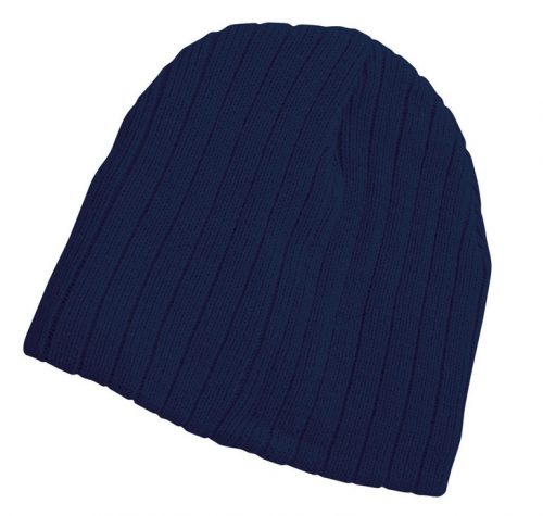 p 1213 Cable Knit Beanie Navy