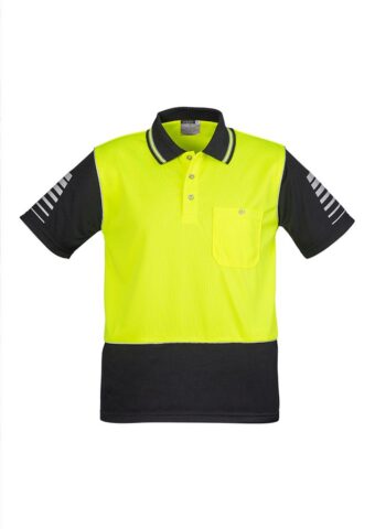 p 4636 Zone hi vis polo yellow black