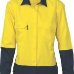 DNC Ladies Hi-Vis 2 Tone Cool-Breeze Cotton L/S Shirt