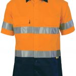DNC Hi-Vis Two Tone 190gsm Drill S/S Shirt with 3M 8906 R/Tape