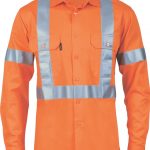 DNC Hi-Vis D/N 190gsm Cotton L/S Shirt with Cross Back CSR R/Tape