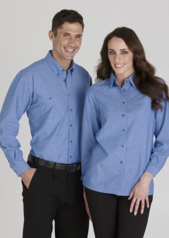 p 711 Wrinkle Free Chambray Business Shirt