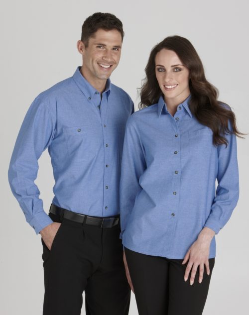 p 711 Wrinkle Free Chambray Business Shirt