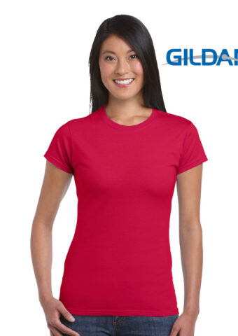 p 774 64000L Gildan Ladies Softstyle T Shirt cherry red