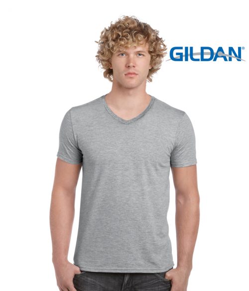 p 780 64V00 Gildan Adults Softstyle V Neck T Shirt sport grey