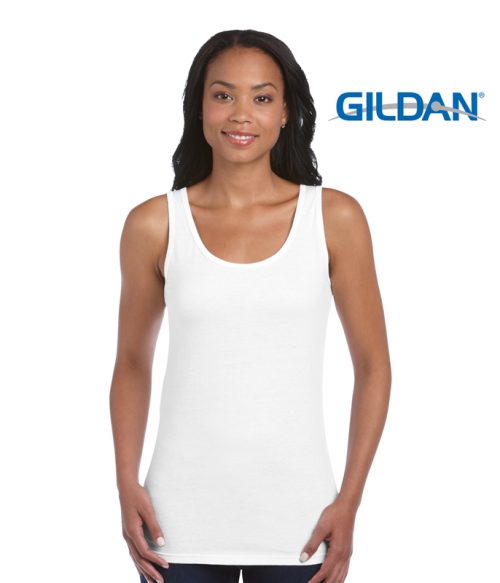 p 793 64200L Gildan Softstyle Ladies Tank Top White