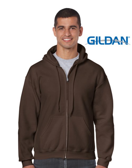 p 953 Gildan 18600 Heavy Blend Full Zip Adult Hoodie dark chocolate