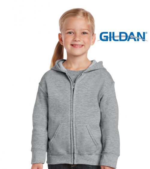 p 953 Gildan 18600B Heavy Blend Full Zip Youth Hoodie sport grey