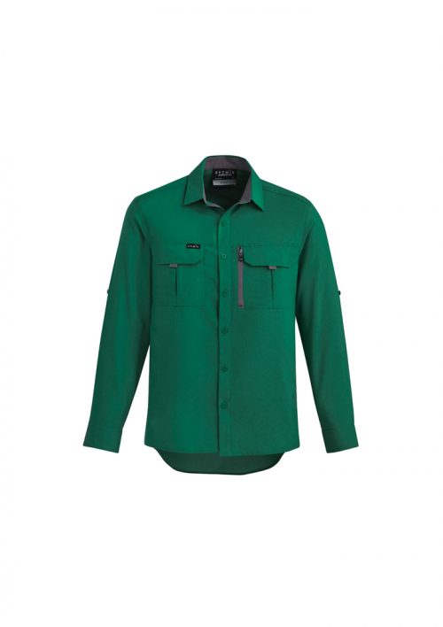 ZW460 Syzmik Mens Outdoor LS Shirt Green Front