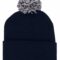 Acrylic Beanie with Pom Pom 4256 Navy White