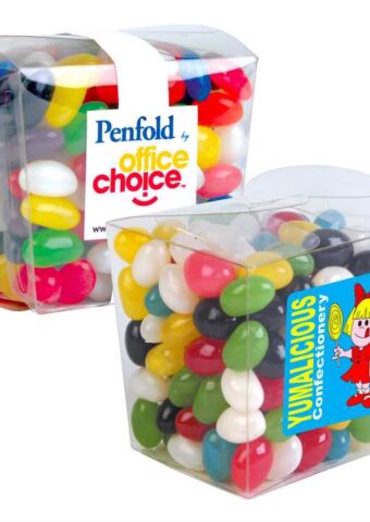 Assorted Colour Mini Jelly Beans in Clear Mini Noodle Box