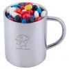 Assorted Colour Mini Jelly Beans in Double Wall Stainless Steel Barrel Mug