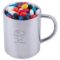 Assorted Colour Mini Jelly Beans in Double Wall Stainless Steel Barrel Mug