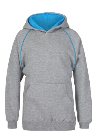Contrast Fleecy Hoodie 3CFH Marle Aqua Front