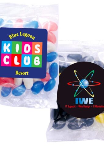 Corporate Colour Mini Jelly Beans in 50 Gram Cello Bag