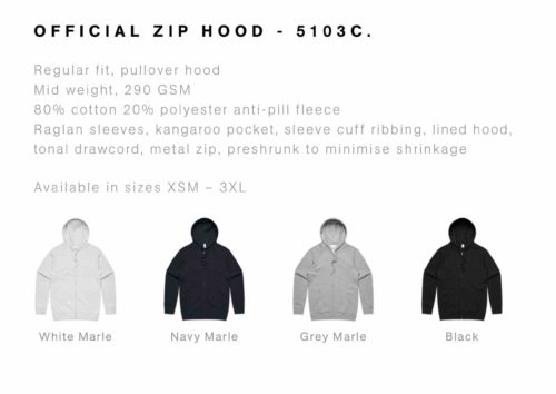 AS Colour Mens Official Zip Hood 5103 colours