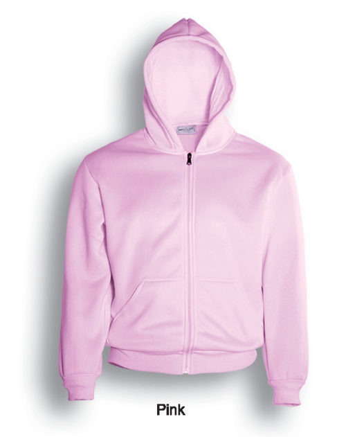 Zip Through Fleece Hoodies Adults Kids Pink