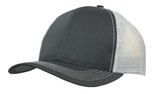 Breathable Poly Twill With Mesh Back 3819 black grey