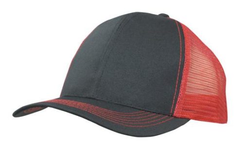 Breathable Poly Twill With Mesh Back 3819 black red