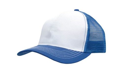 Breathable Poly Twill With Mesh Back 3819 white royal