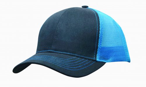 Brushed Cotton with Mesh Back Cap 4002 Charcoal Cyan scaled