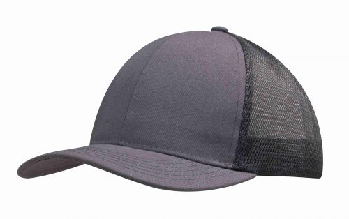 Brushed Cotton with Mesh Back Cap 4002 charcoal black scaled