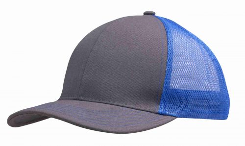 Brushed Cotton with Mesh Back Cap 4002 charcoal royal scaled