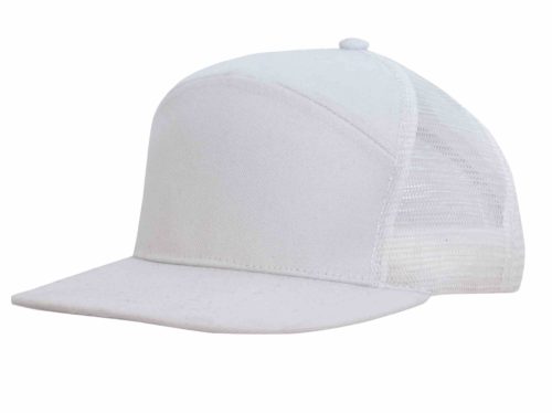 Premium American Twill A Frame Cap with Mesh Back 4154 White