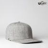 U15604 UFlex Adults Flat Peak 6 Panel Fitted grey melange front