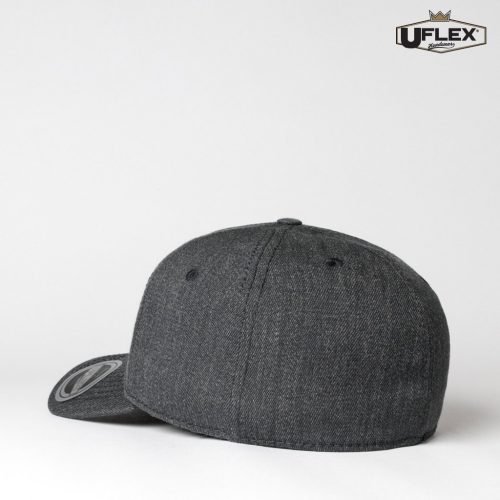 UFLEX Adults Pro Style 6 Panel Fitted Charcoal Melange Back