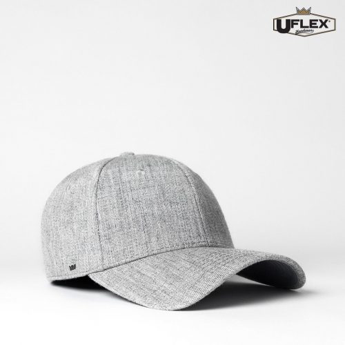UFLEX Adults Pro Style 6 Panel Fitted Grey Melange Front