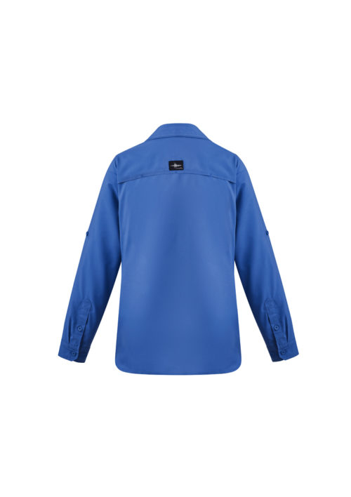 ZW760 Syzmik Womens Outdoor LS Shirt Blue Back