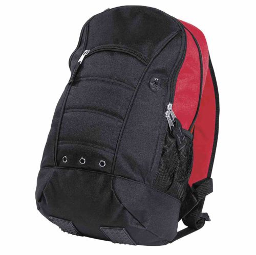 fluid backpack black red