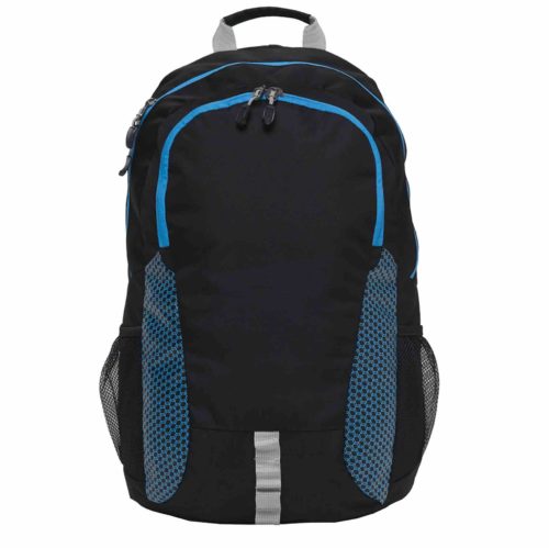 grommet backpack black cyper blue front on