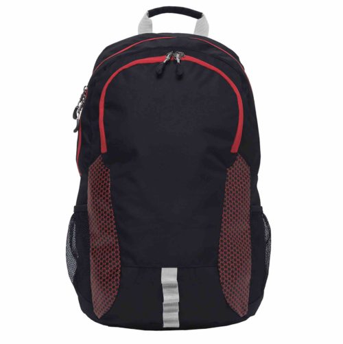 grommet backpack black red front on