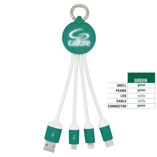 AR870 Atesso 3n1 Light Up Charge Cable Round C