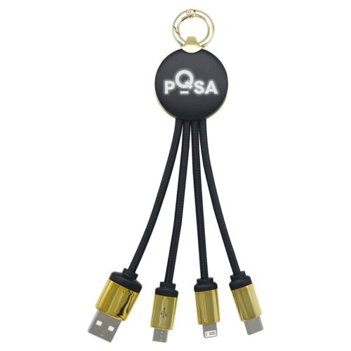 AR870 Atesso 3n1 Light Up Charge Cable Round Gold