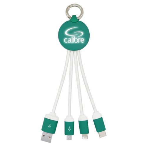 AR870 Atesso 3n1 Light Up Charge Cable Round Green A