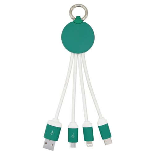 AR870 Atesso 3n1 Light Up Charge Cable Round Green B