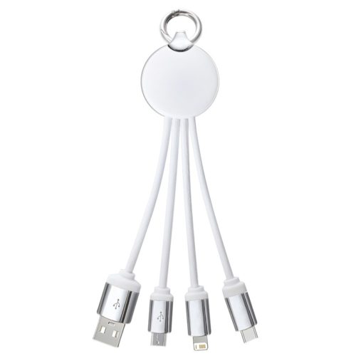 AR870 Atesso 3n1 Light Up Charge Cable Round White