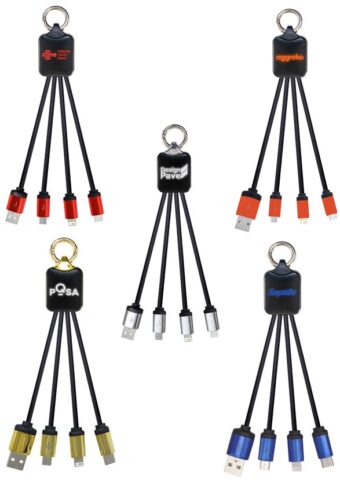 AR870A Atesso 3n1 Light Up Charge Cable Rectangle