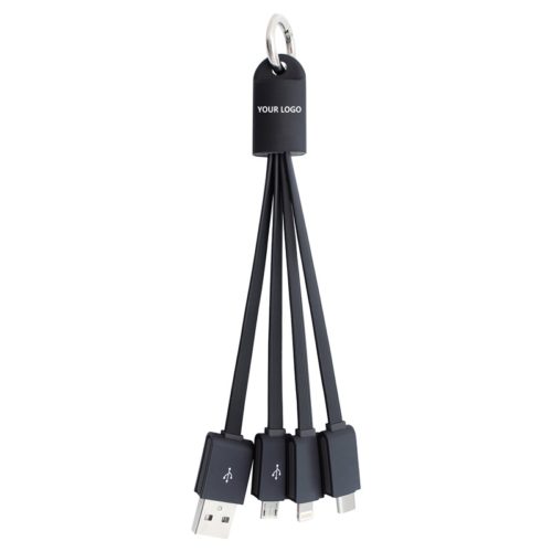 AR880 Parma 3n1 Light Up Flat Charge Cable Black Short