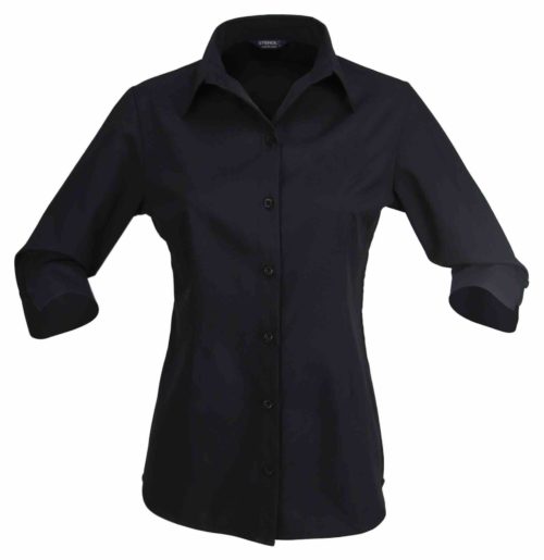 2135Q Candidate Ladies 34 Sleeve Shirt Black