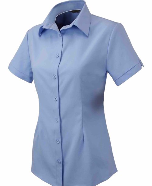 2135S Candidate Ladies Short Sleeve Shirt Sky Blue